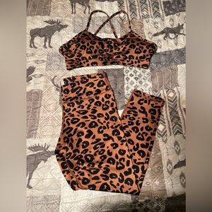 NWT leopard print workout set